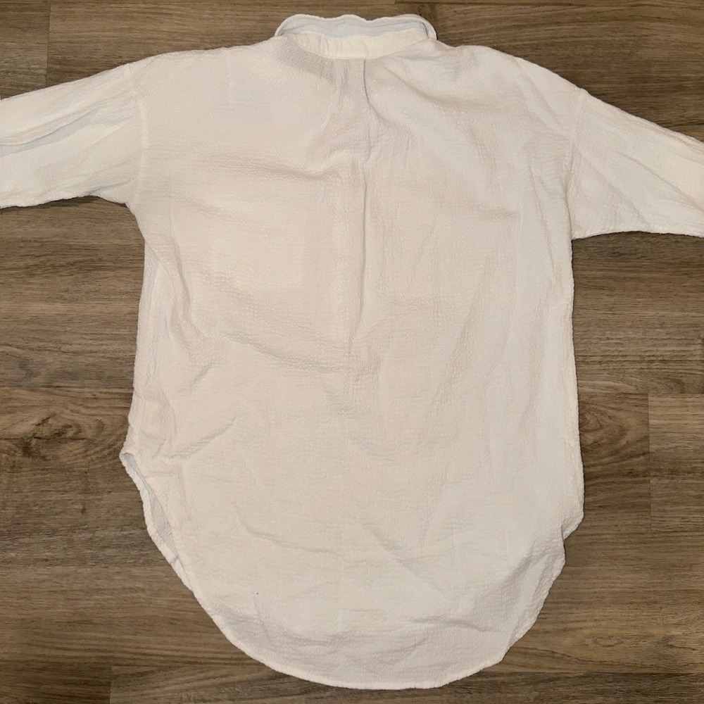 Pilcro and the Letterpress Anthropologie White Textured Cotton Tunic XS White - Picture 5 of 8